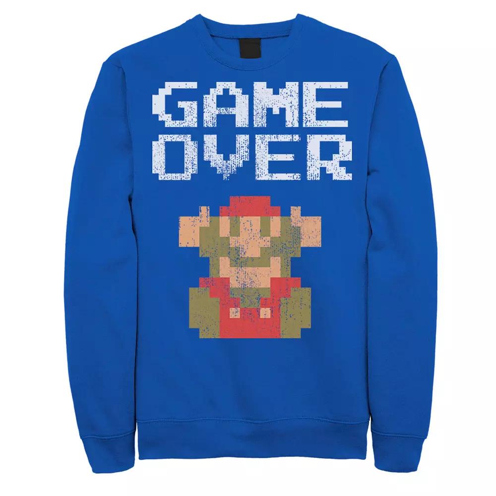 Men's Nintendo Super Mario Classic Game Over Mario Fall Sweatshirt,  Product Image