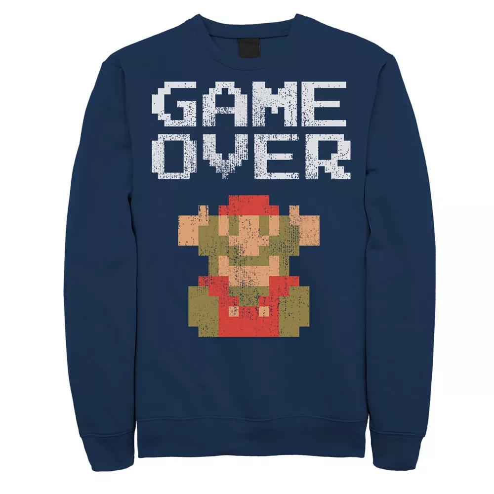 Men's Nintendo Super Mario Classic Game Over Mario Fall Sweatshirt,  Product Image