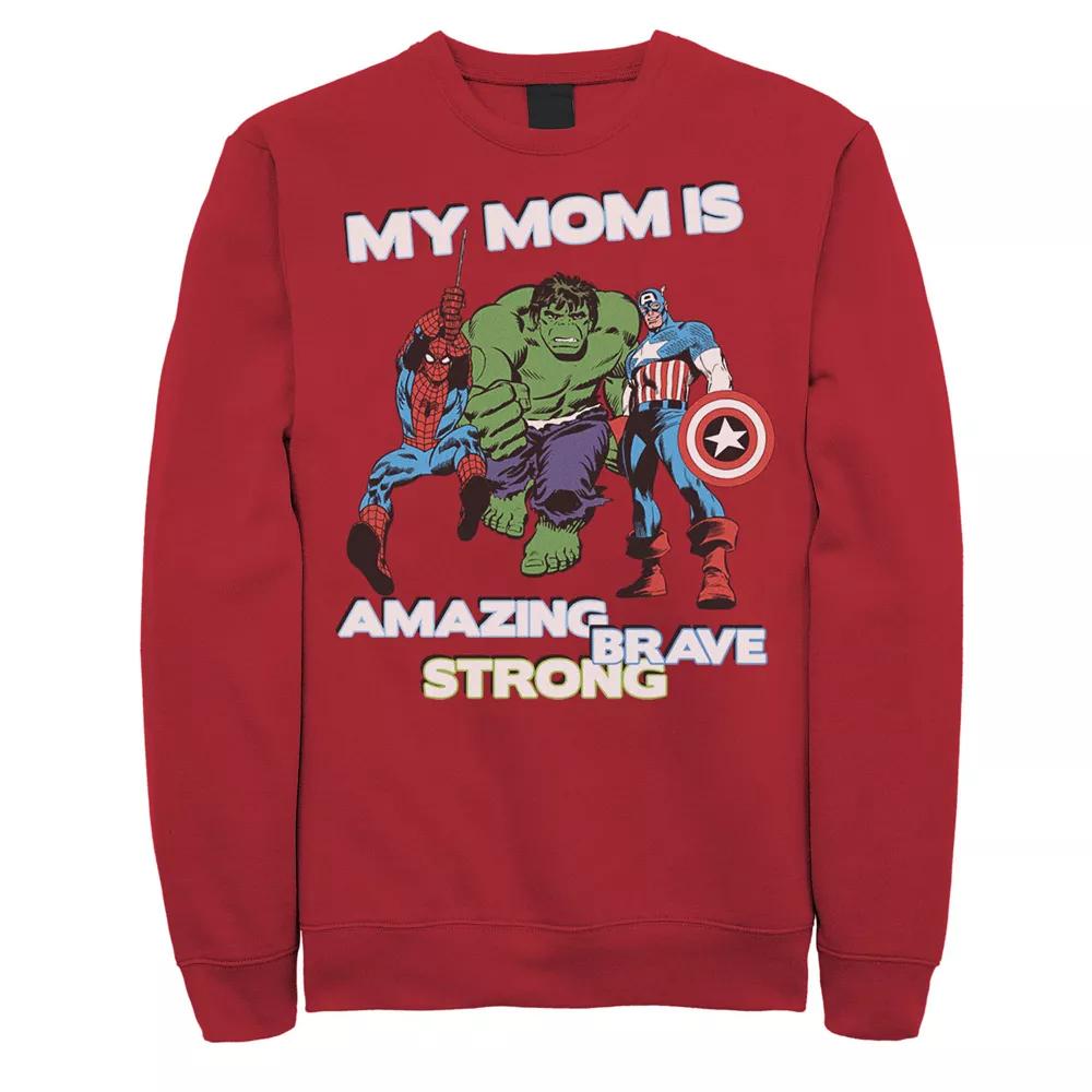Men's Marvel Avengers My Mom Is Amazing Brave Strong Sweatshirt,  Product Image