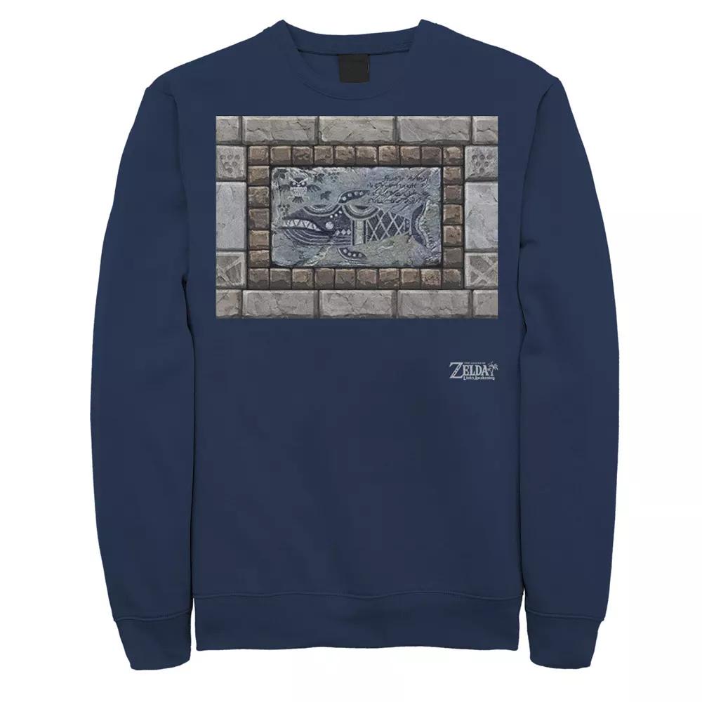 Men's Nintendo Legend Of Zelda Links Awakening Whale Stone Frame Portrait Fleece,  Product Image