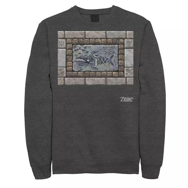 Men's Nintendo Legend Of Zelda Links Awakening Whale Stone Frame Portrait Fleece,  Product Image