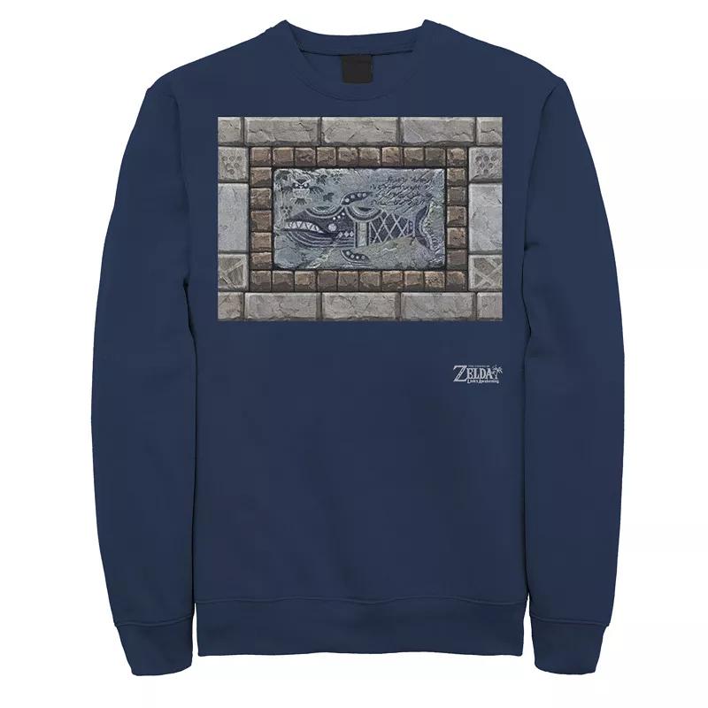 Men's Nintendo Legend Of Zelda Links Awakening Whale Stone Frame Portrait Fleece,  Product Image
