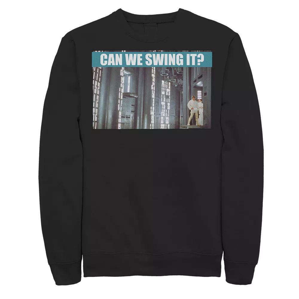 Men's Star Wars Luke & Leia Can We Swing It Sweatshirt, Size: XL, Black Product Image