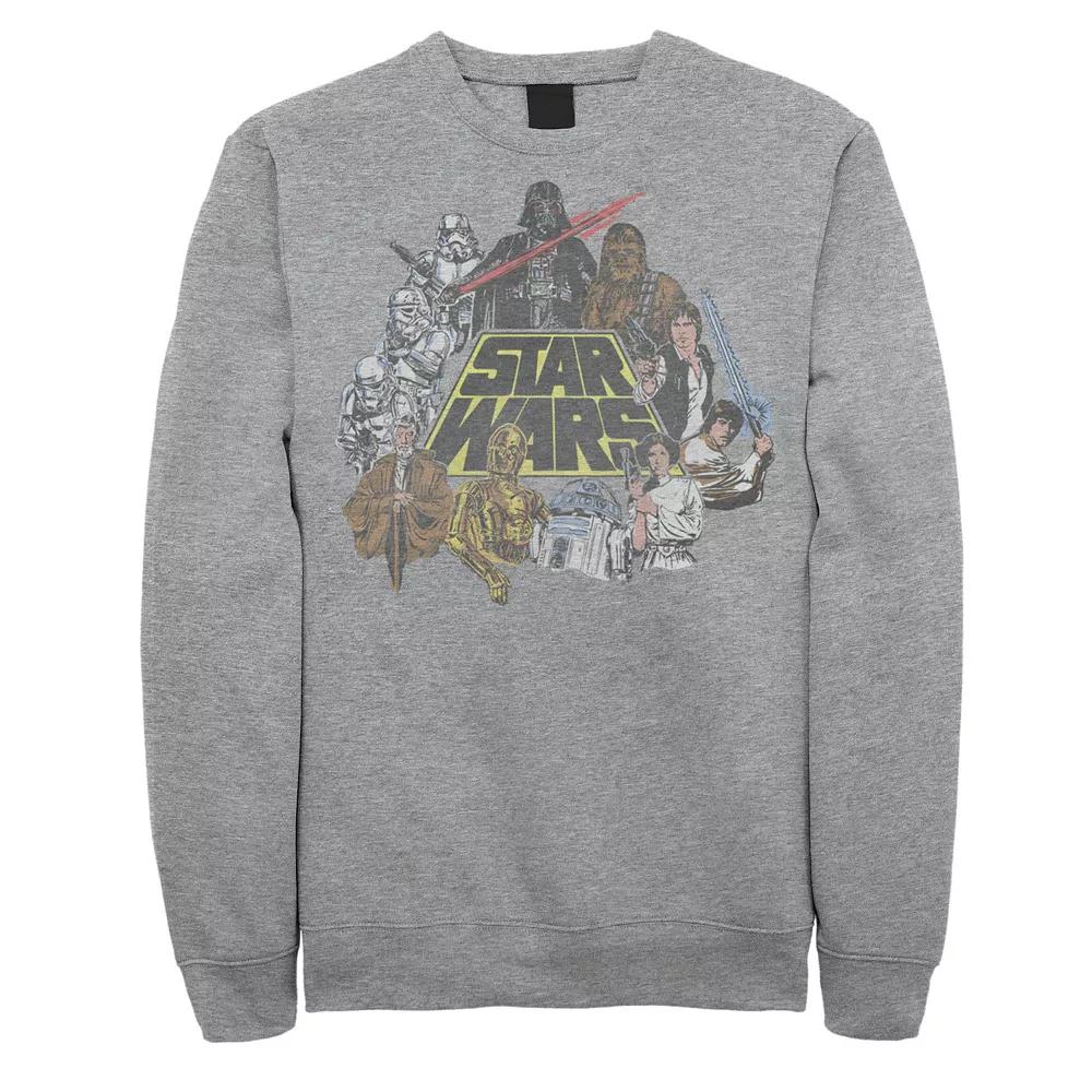 Men's Star Wars Classic Characters Cast Line Art Fleece Pullover,  Product Image