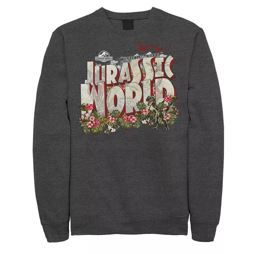 Men's Jurassic World Tropical Raptor Postcard Sweatshirt,  Product Image