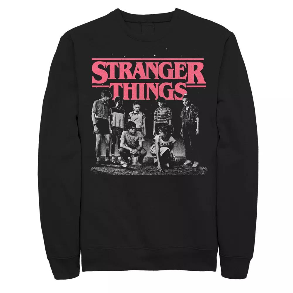 Men's Stranger Things Faded Cast Poster Sweatshirt,  Product Image