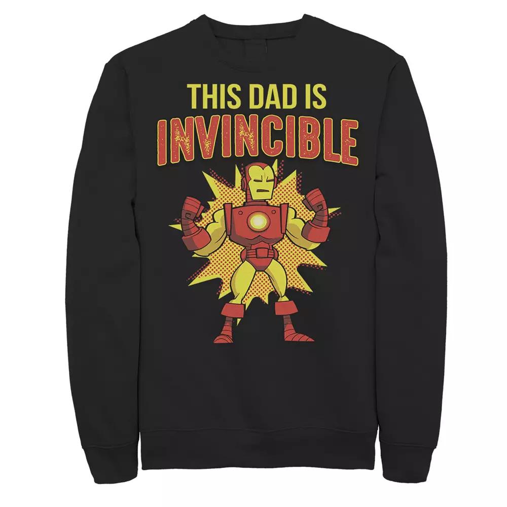 Men's Marvel Father's Day Retro Iron Man This Dad Is Invincible Sweatshirt,  Product Image