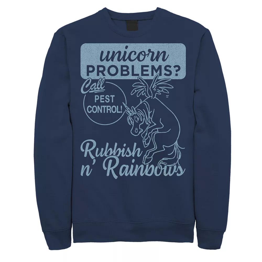 Men's Disney/Pixar Onward Unicorn Pest Control Fleece Sweatshirt, Size: Small, Blue Product Image