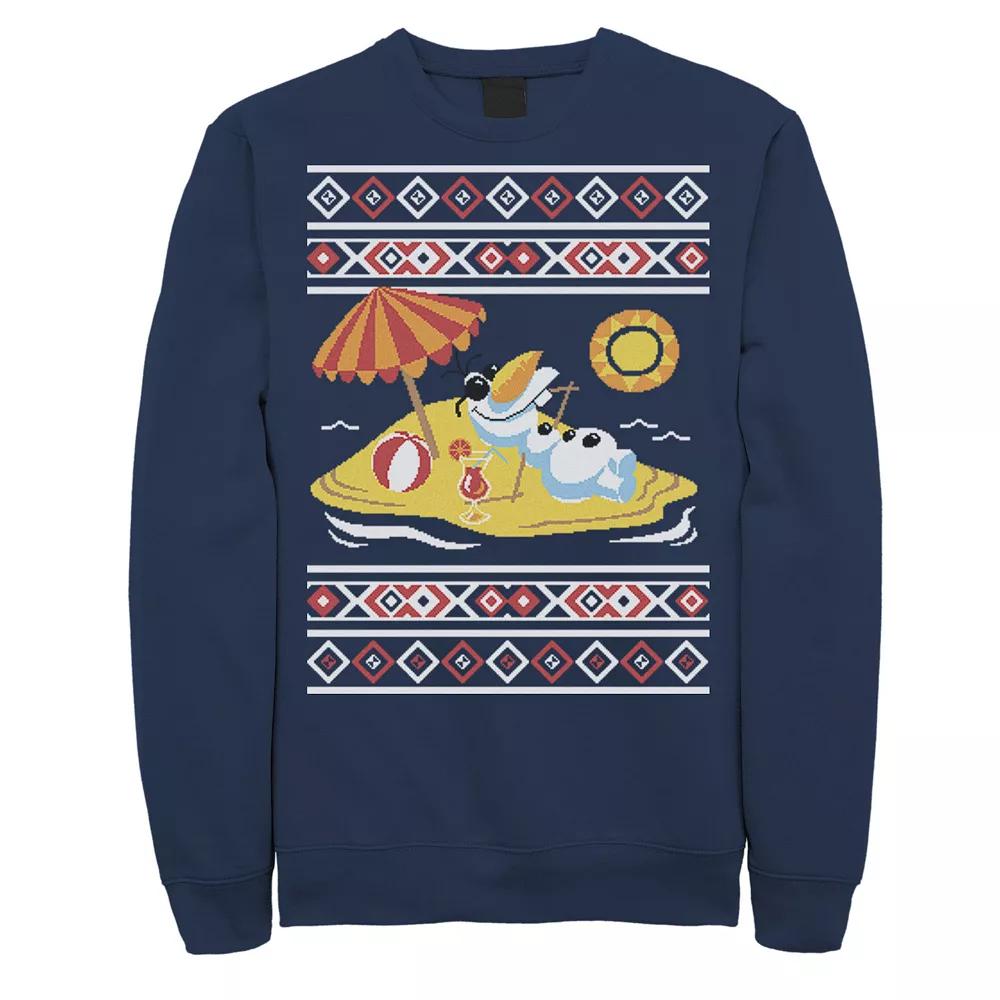 Disney's Frozen Olaf In Summer Holiday Sweater Style Men's Sweatshirt, Size: Medium, Blue Product Image