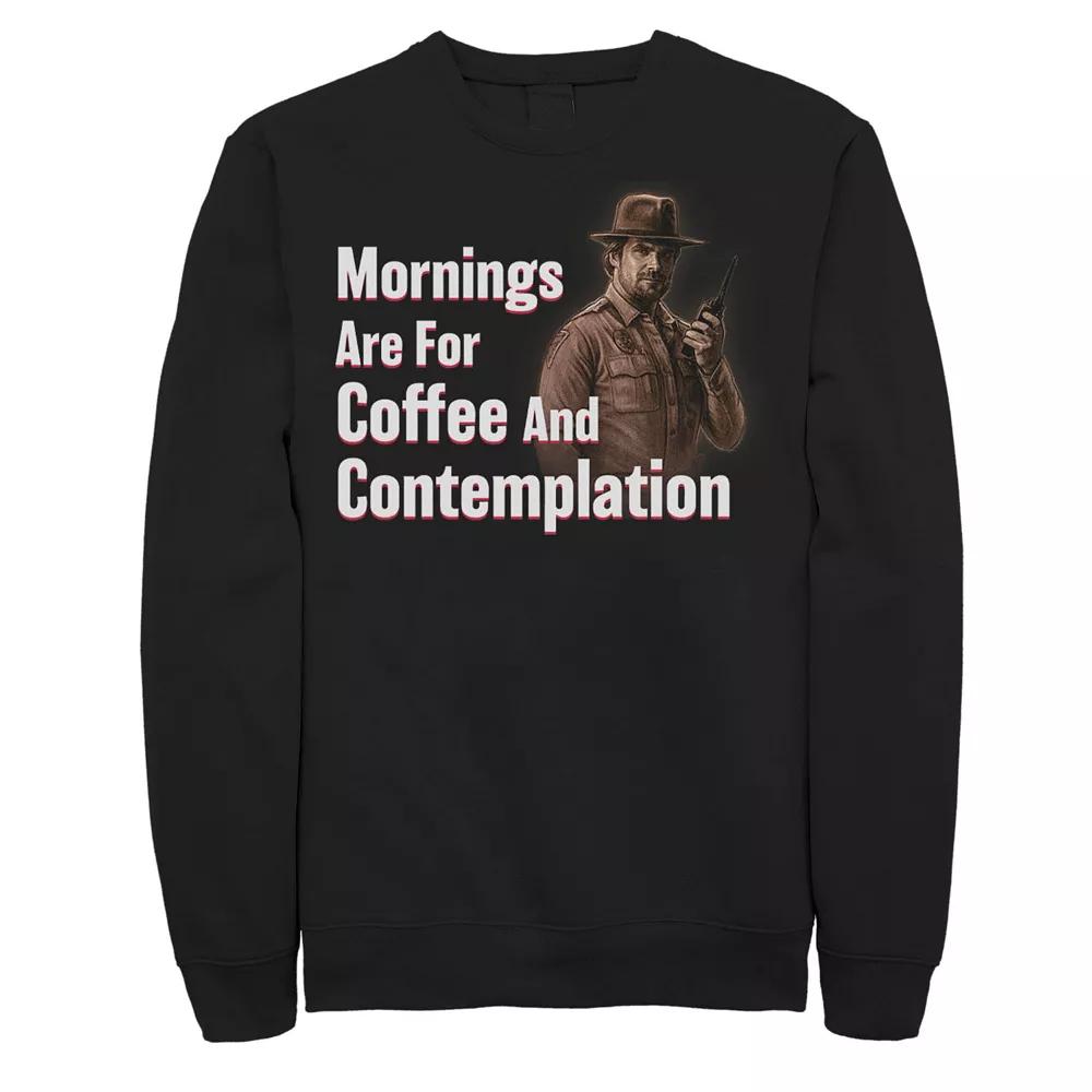 Men's Stranger Things Hopper Coffee & Contemplation Sweatshirt,  Product Image