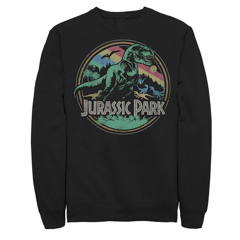 Men's Jurassic Park T-Rex Distressed Retro Logo Sweatshirt,  Product Image