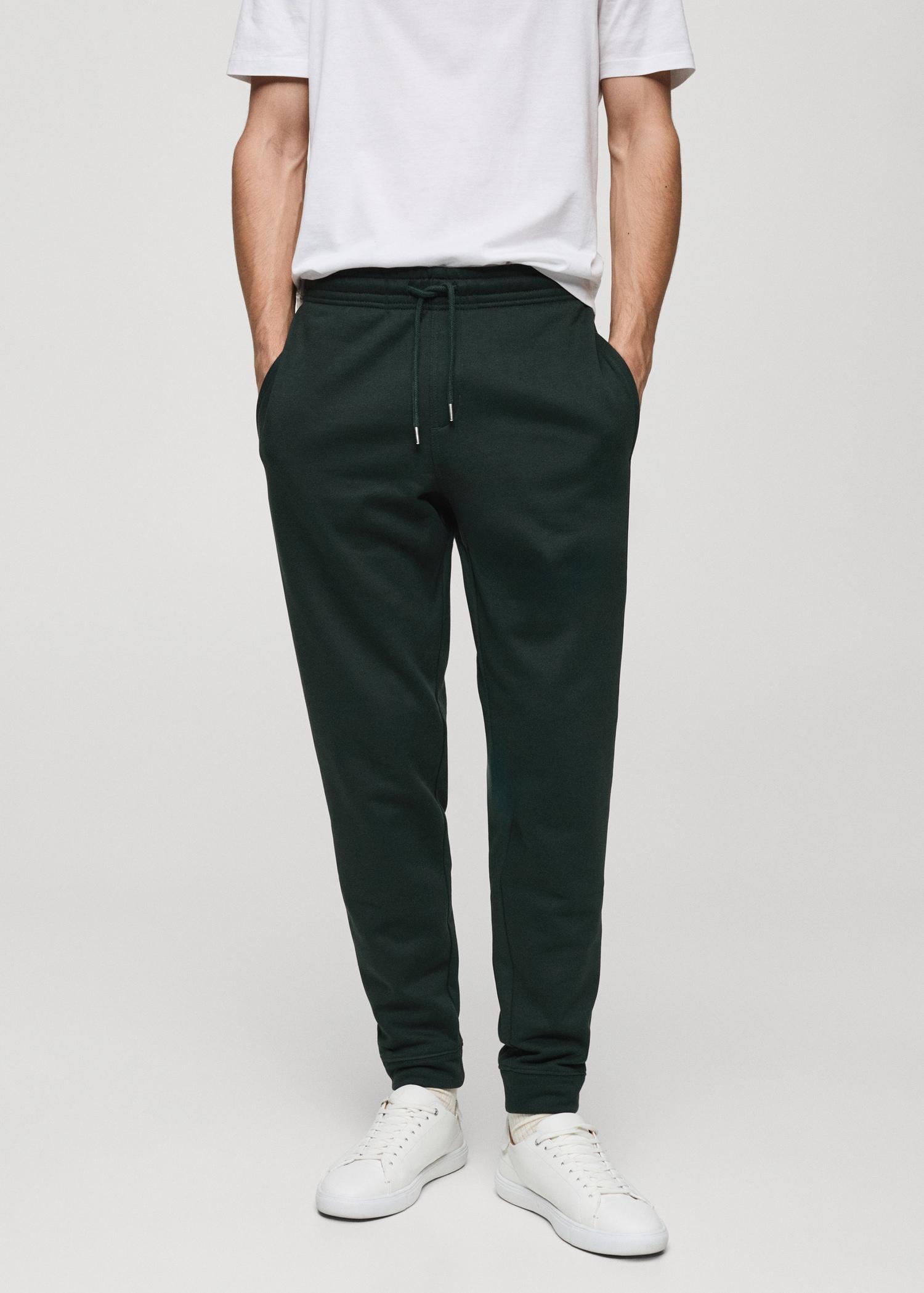 Brushed joggers with elastic waistband - Men | MANGO USA Product Image