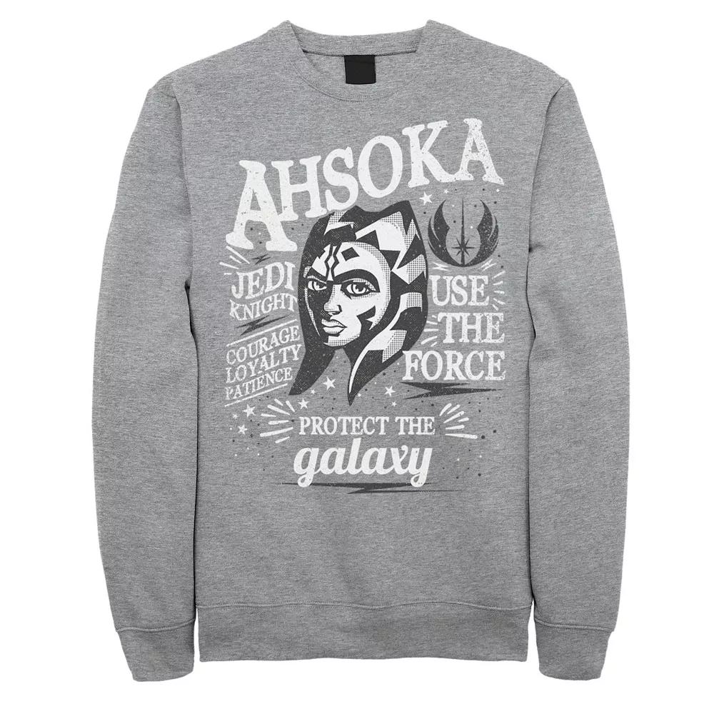Men's Star Wars Ahsoka Head Shot Quote Collage Sweatshirt, Size: XL, Athletic Grey Product Image