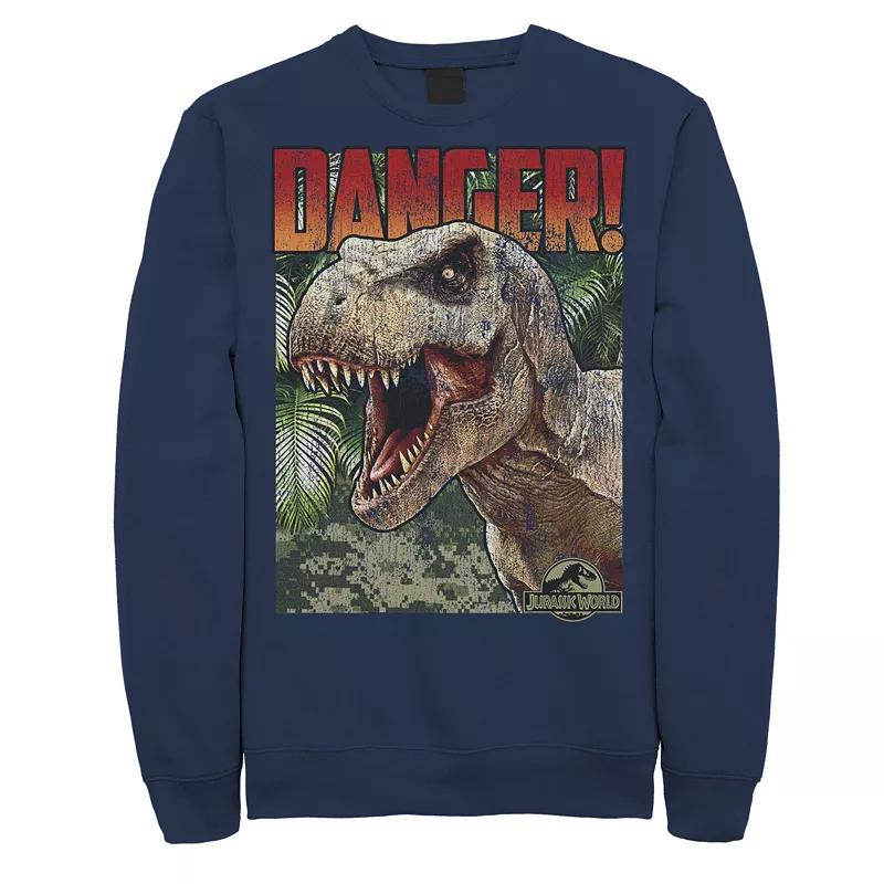 Men's Jurassic World Danger T-Rex Retro Poster Fleece Pullover,  Product Image