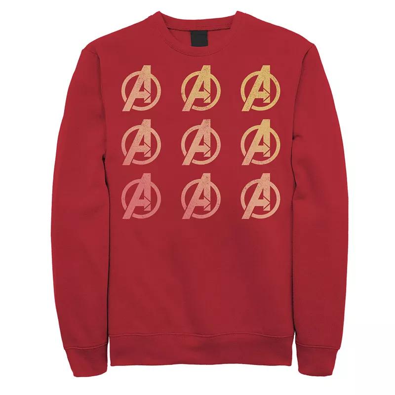 Men's Marvel Avengers Gradient Logo Stack Sweatshirt, Size: Large, Red Product Image