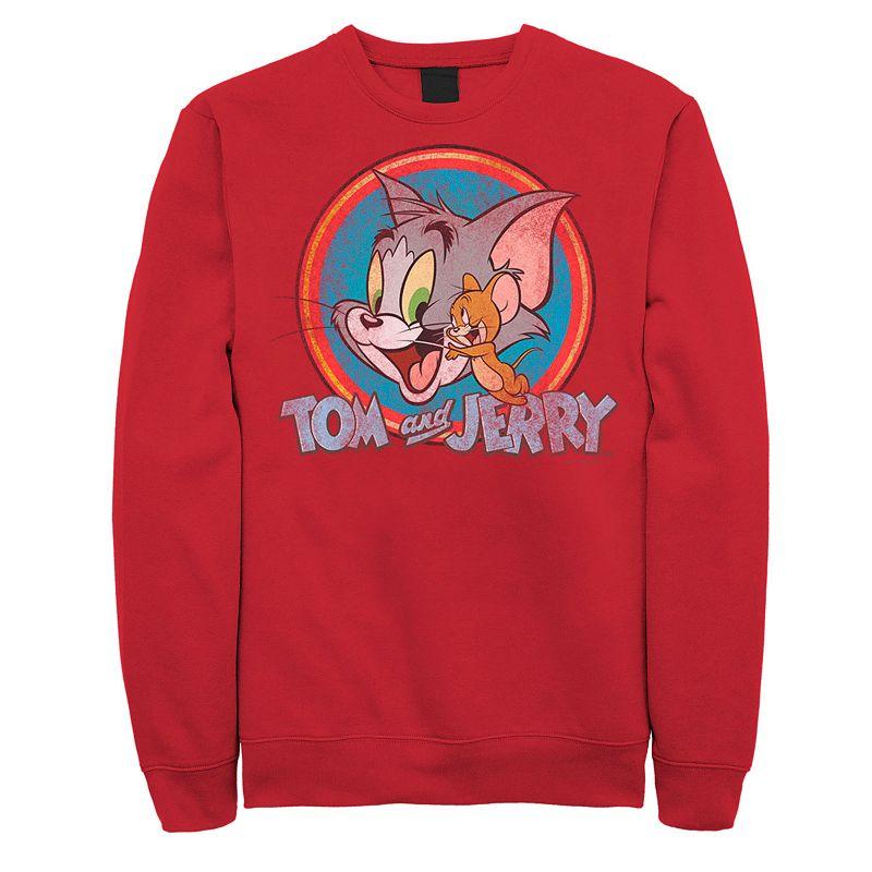 Men's Tom And Jerry Smiley Friends Sweatshirt,  Product Image