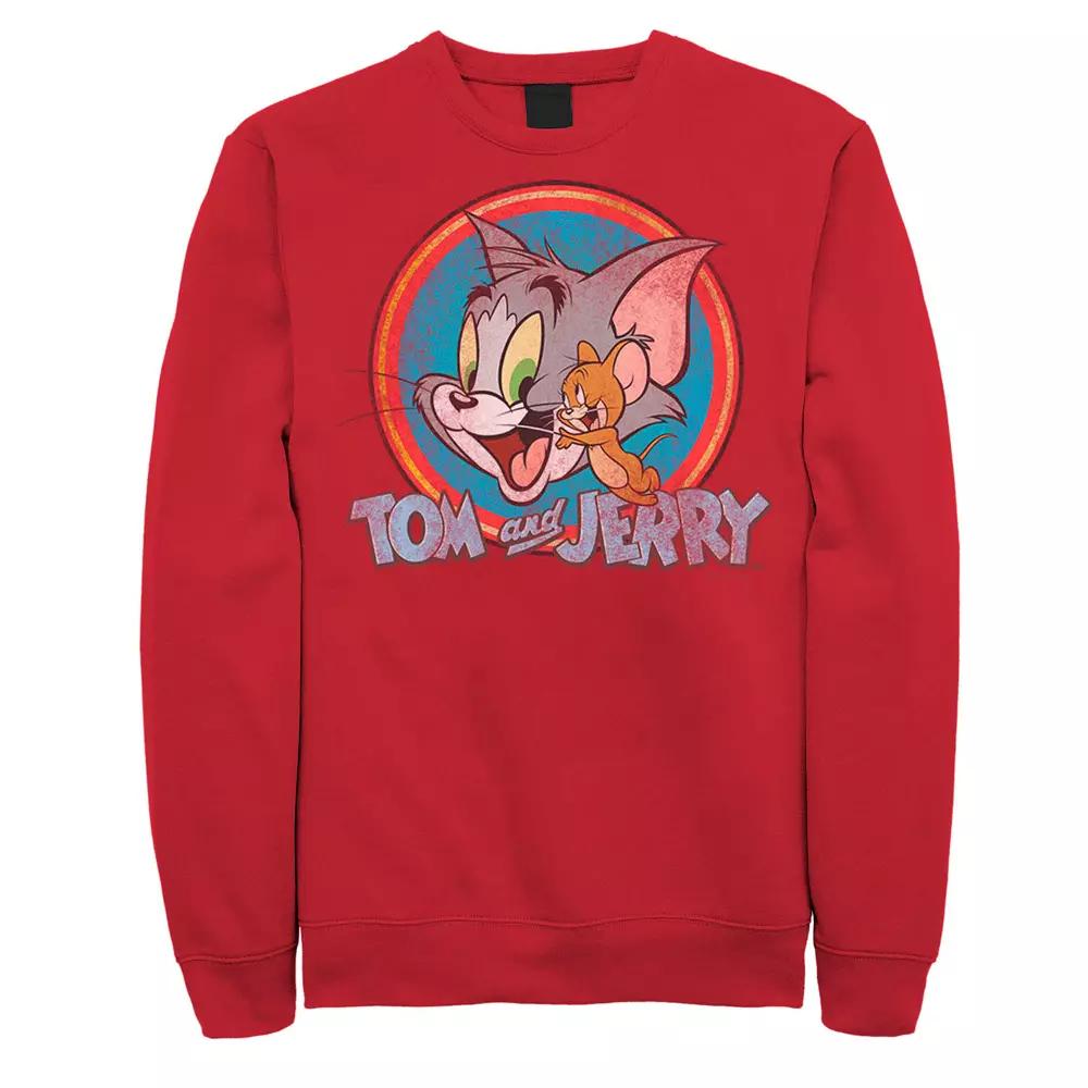 Men's Tom And Jerry Smiley Friends Sweatshirt,  Product Image