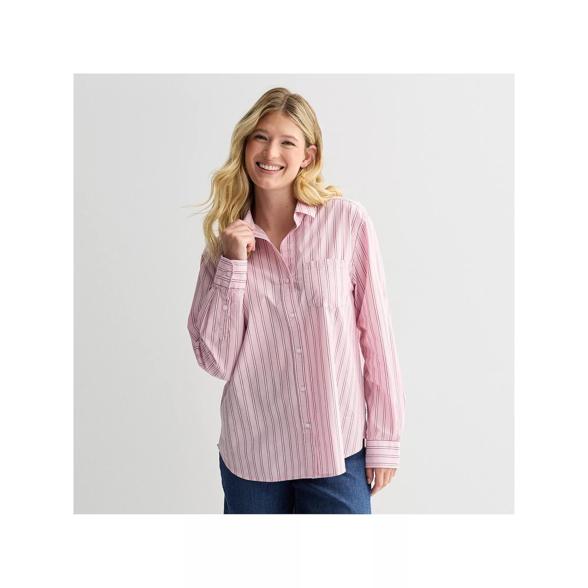 Petite Sonoma Goods For Life® Everyday Button-Up Shirt, Women's,  Product Image