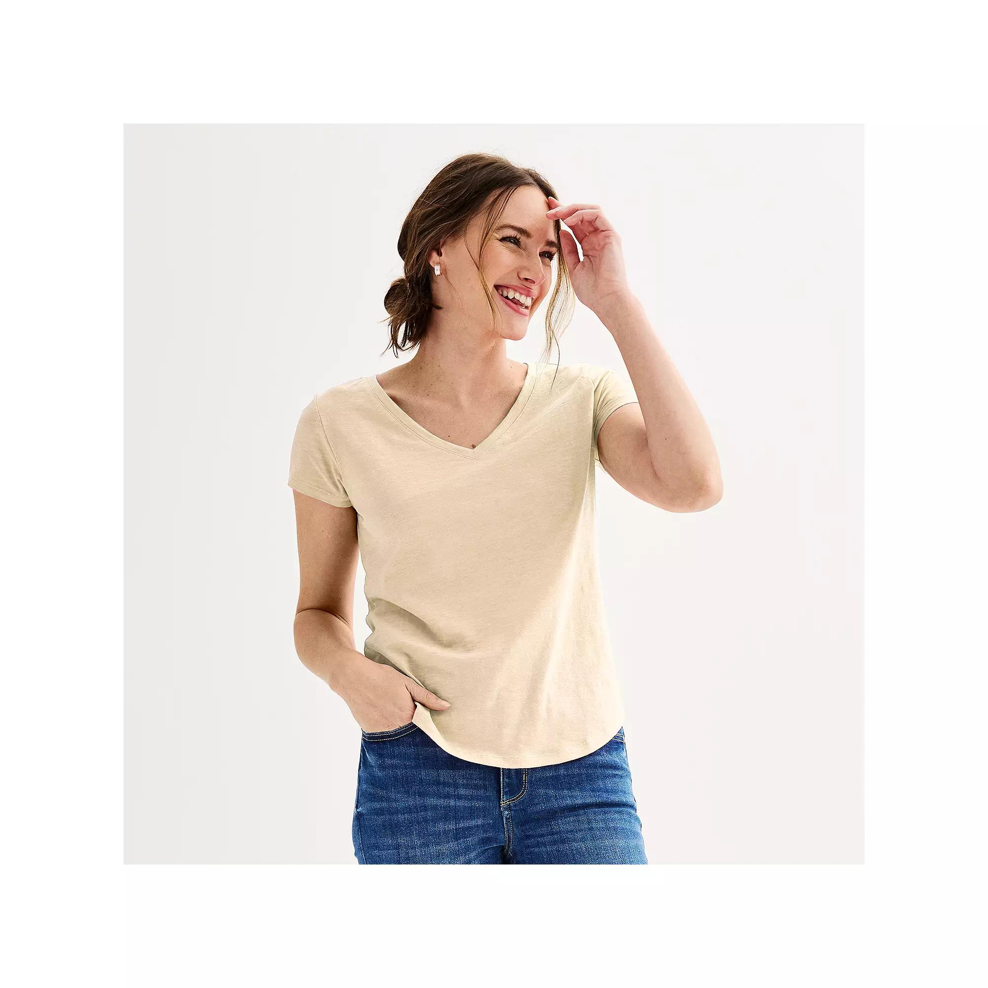 Womens Sonoma Goods For Life Everyday Short Sleeve V-Neck Tee Product Image
