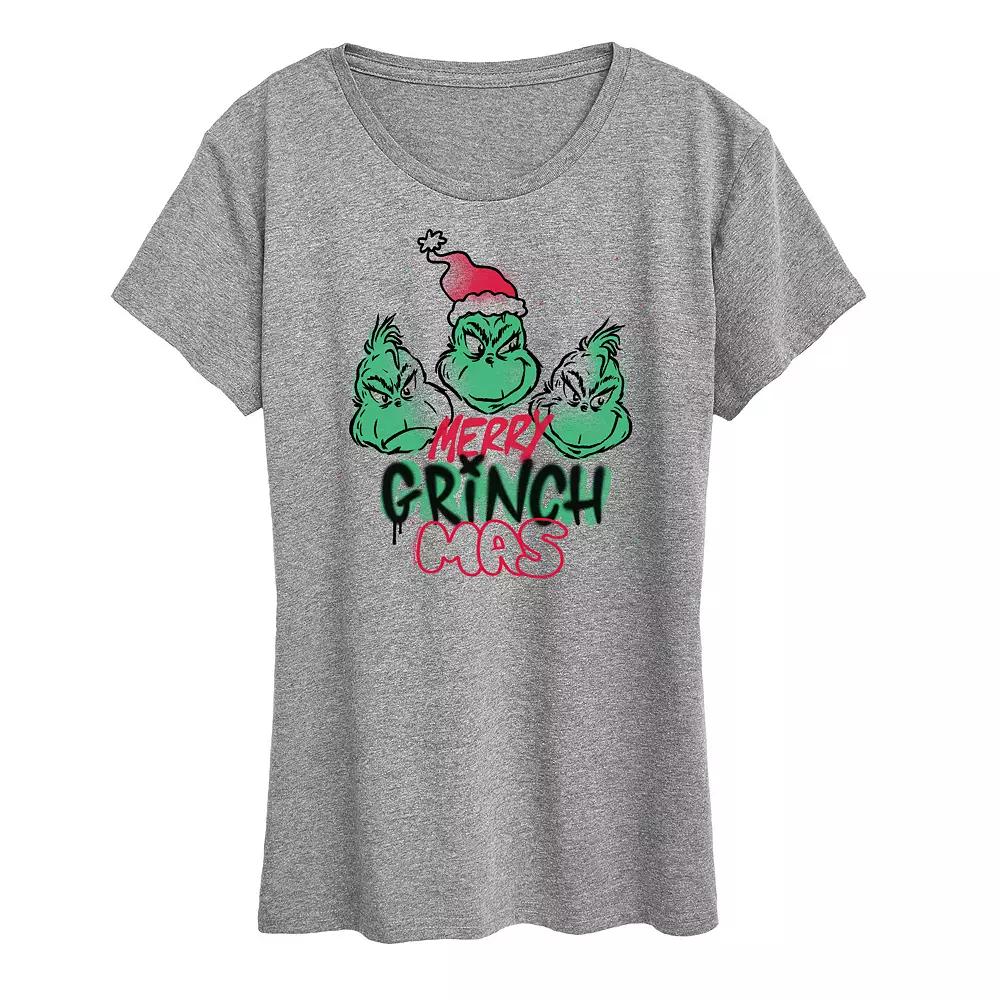 Women's Dr. Seuss The Grinch Merry Grinchmas Graphic Tee, Girl's,  Product Image
