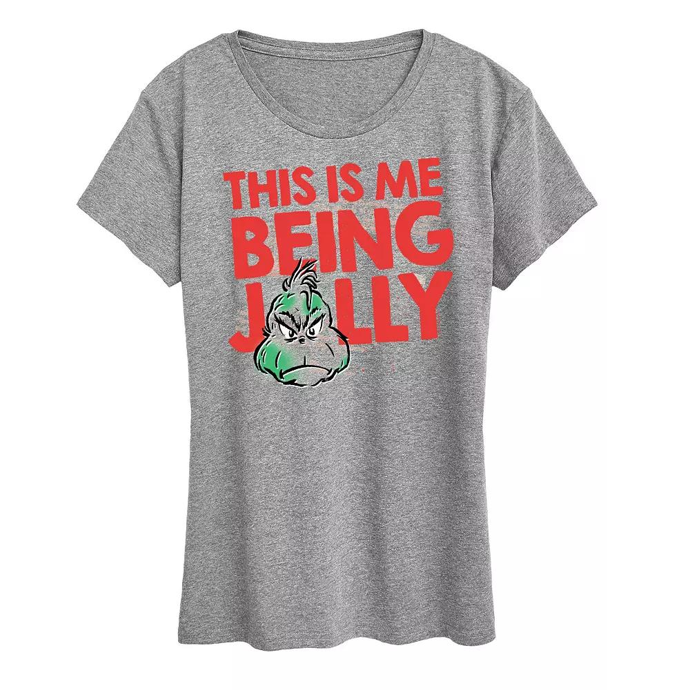 Women's Dr. Seuss The Grinch Being Jolly Graphic Tee, Girl's,  Product Image
