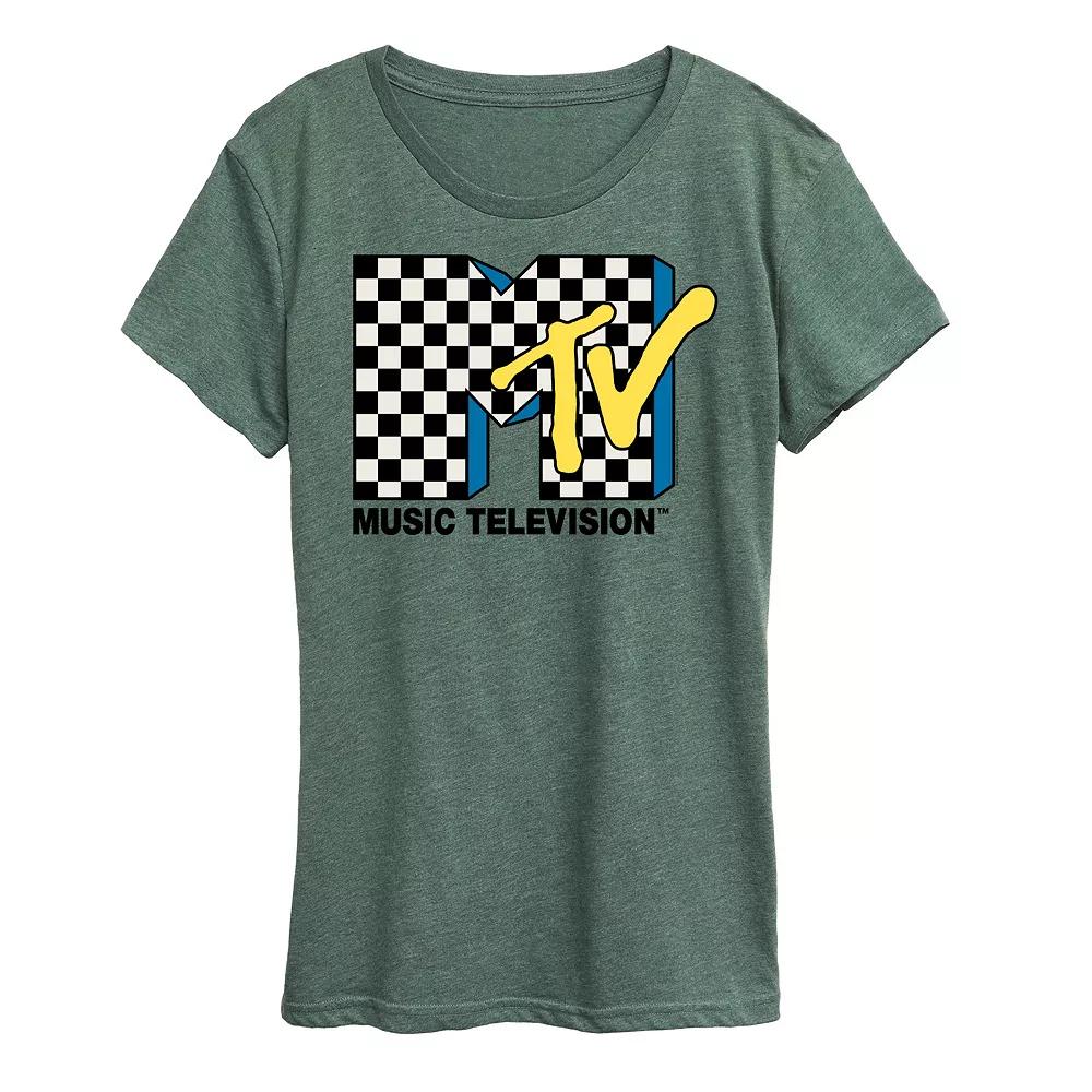 Women's MTV Checkered Logo Graphic Tee, Girl's,  Product Image