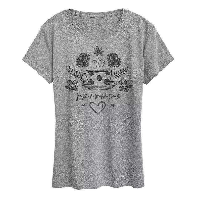 Women's Friends Floral Coffee Logo Graphic Tee, Girl's,  Product Image