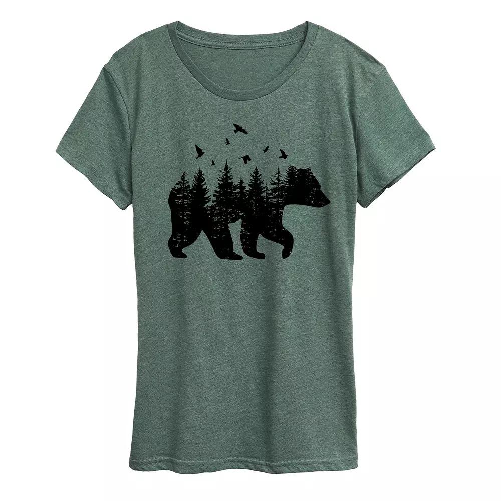 Women's Forest Bear Silhouette Graphic Tee,  Product Image