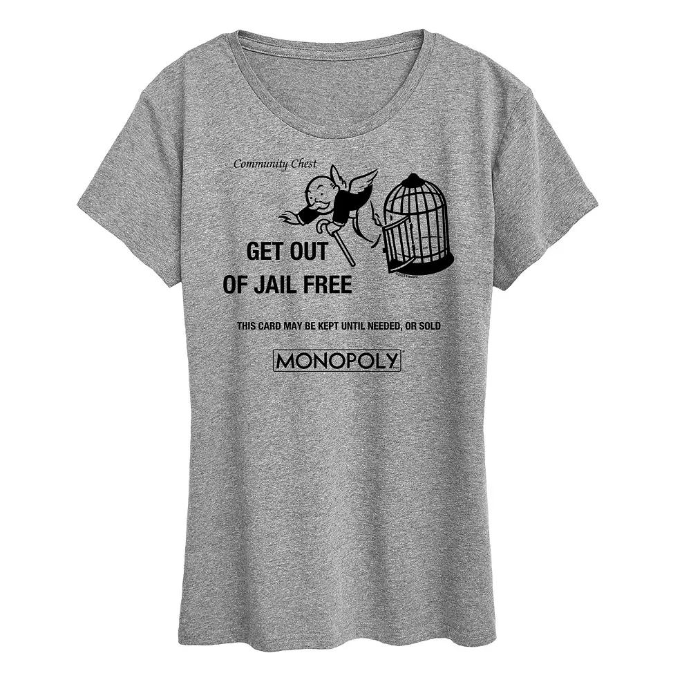 Women's Monopoly Get Out Of Jail Free Graphic Tee by Hasbro,  Product Image