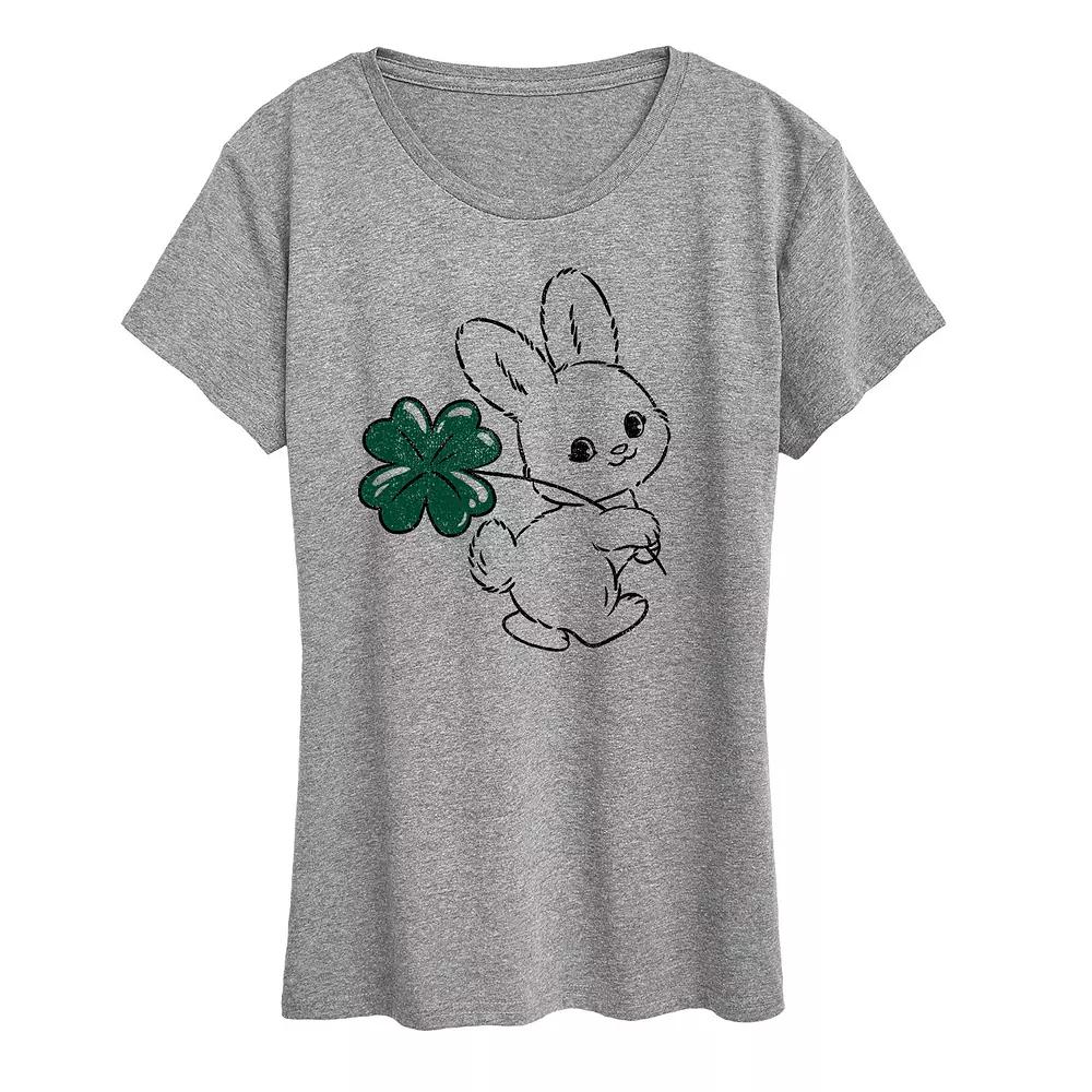 Women's Bunny And Clover Graphic Tee,  Product Image