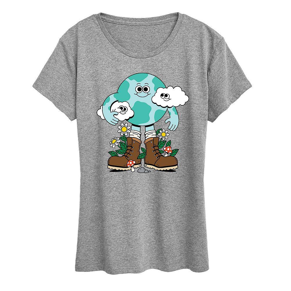 Women's Planet Earth Character Graphic Tees, Girl's,  Product Image