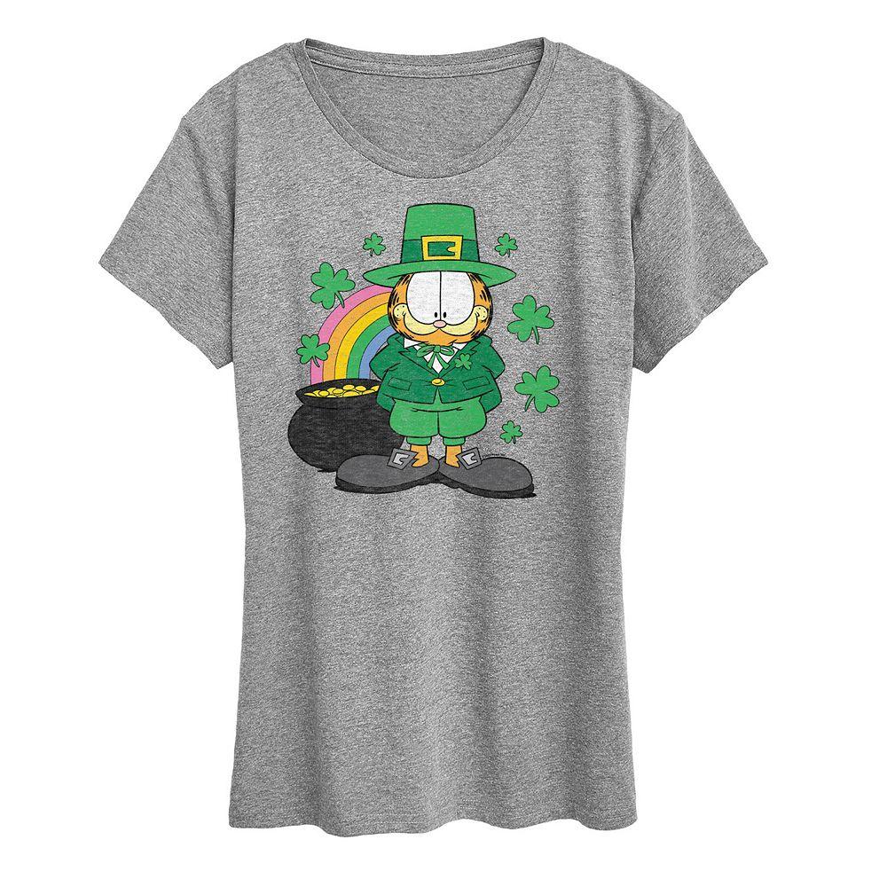 Women's Garfield Rainbow Shamrocks Graphic Tee,  Product Image