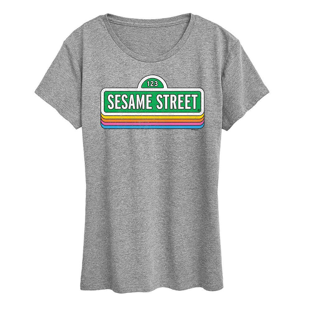 Women's Sesame Street Logo Repeated Graphic Tee,  Product Image