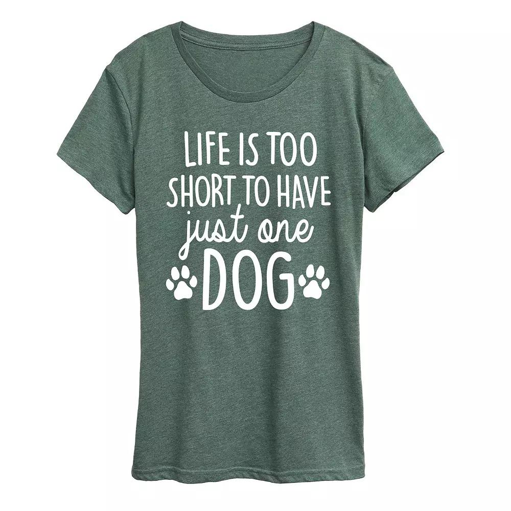 Women's Life Too Short Just One Dog Graphic Tee, Girl's,  Product Image
