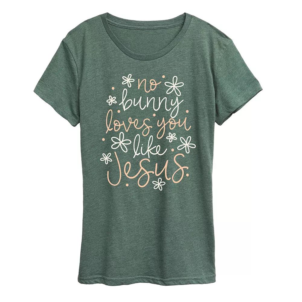 Women's No Bunny Loves You Like Jesus Graphic Tee, Girl's,  Product Image