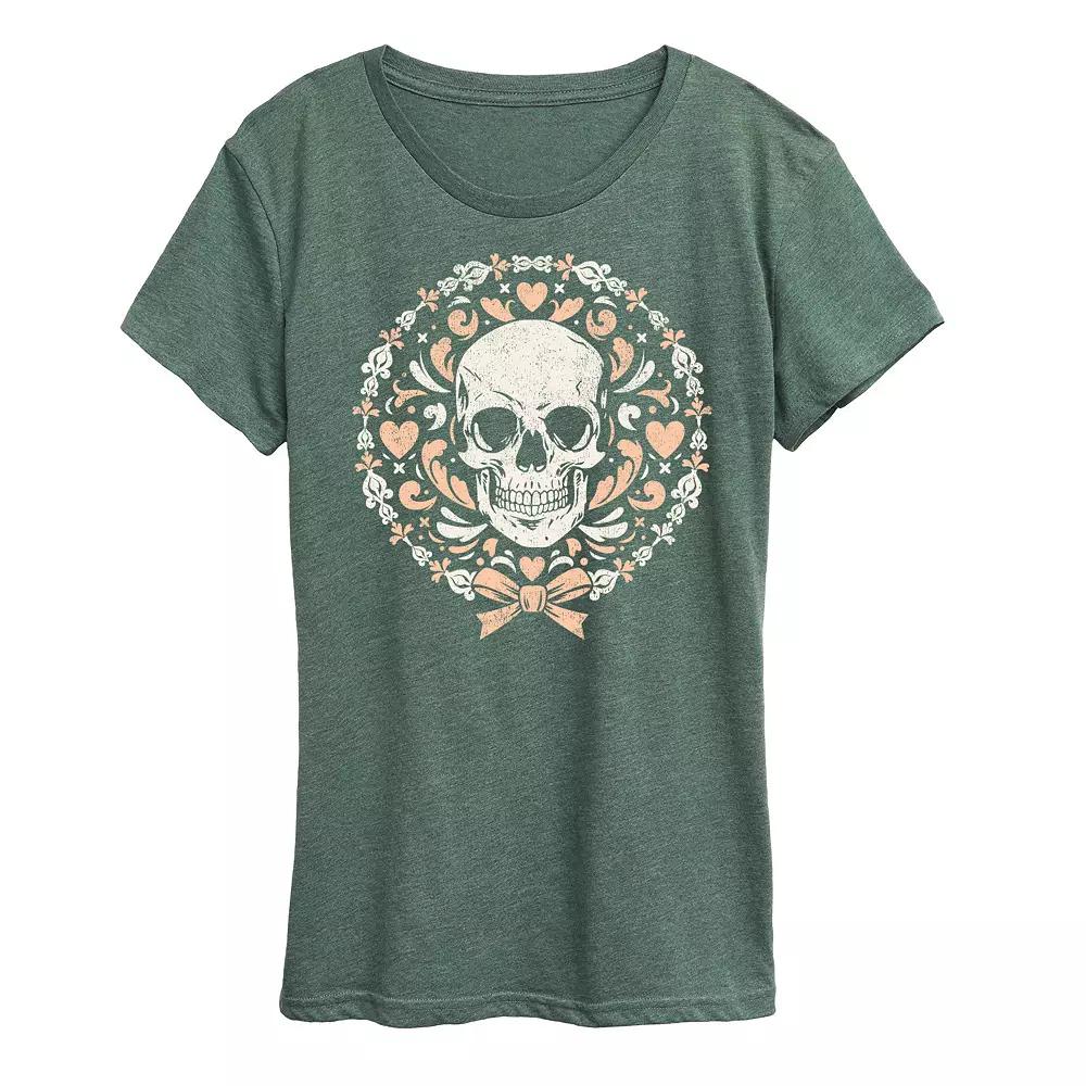 Women's Coquette Skull Graphic Tee,  Product Image