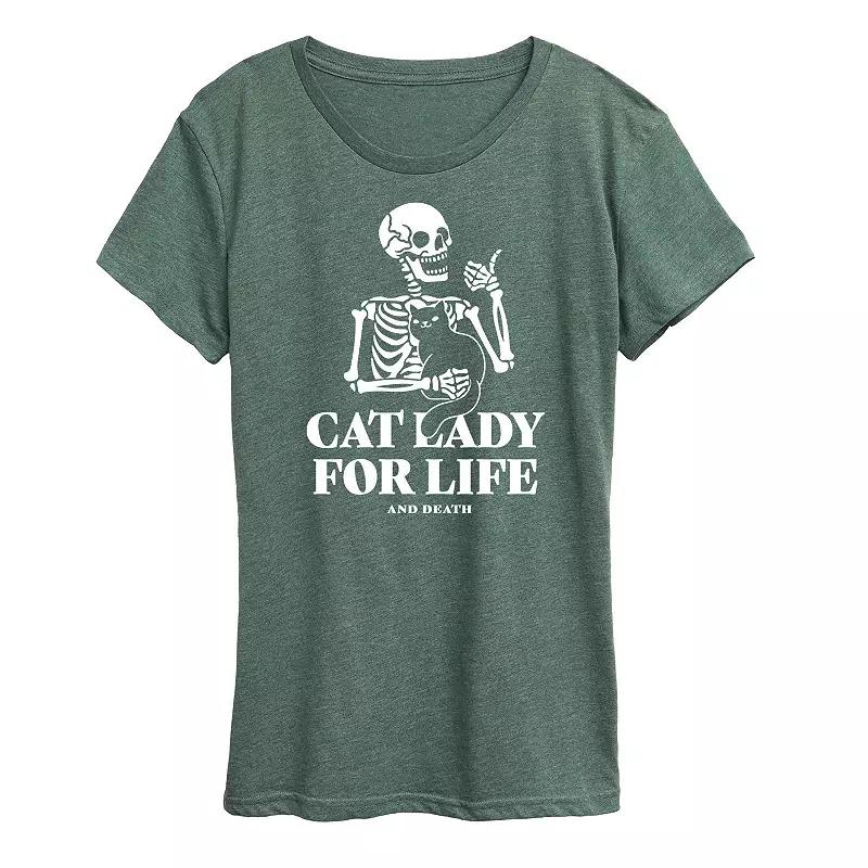 Women's Cat Lady For Like Skeleton Graphic Tee,  Product Image