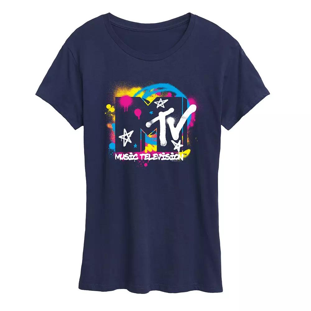 Women's MTV Spray Paint Logo Graphic Tee,  Product Image