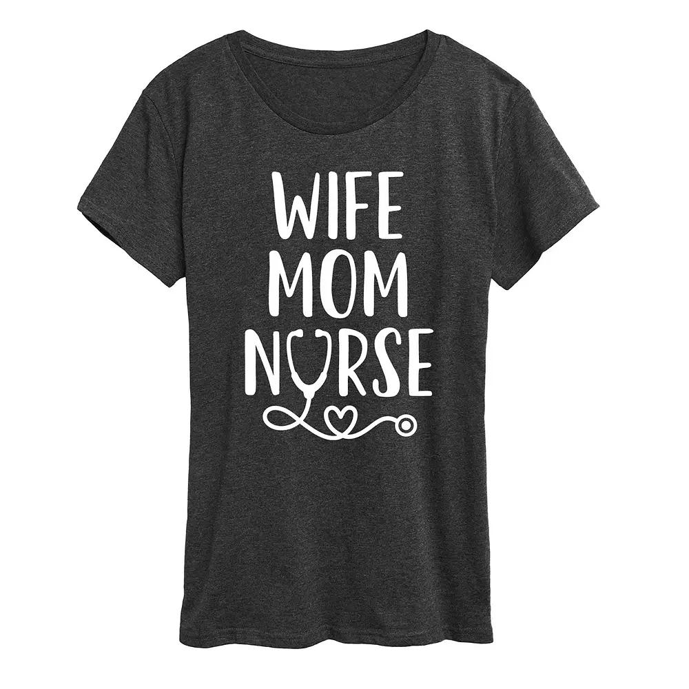 Women's Wife Mom Nurse Graphic Tee, Girl's,  Product Image