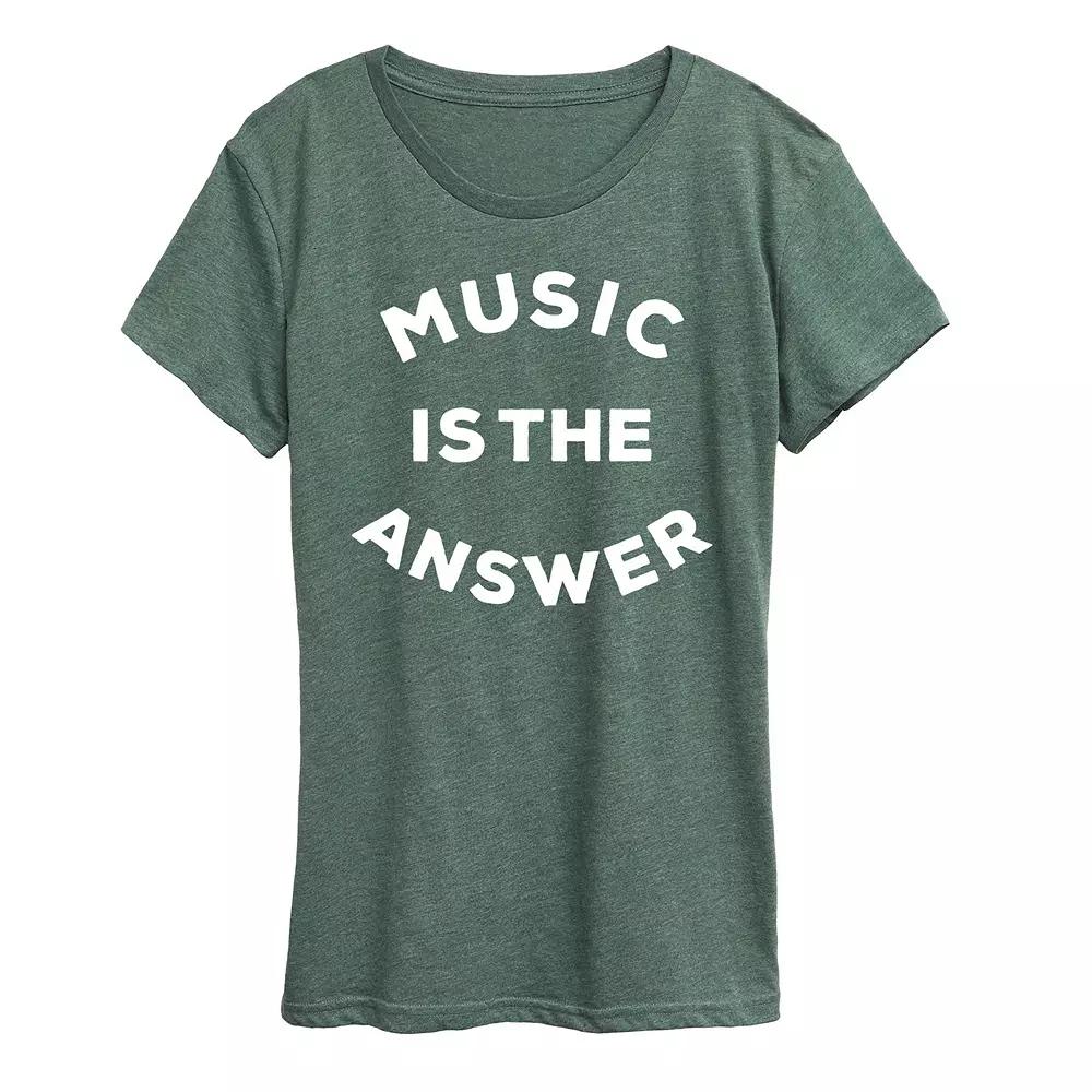 Women's Music is the Answer Graphic Tee,  Product Image