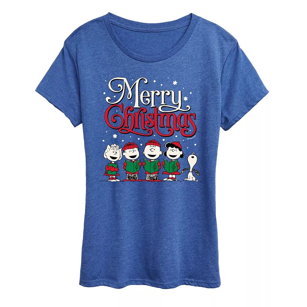 Women's Peanuts Merry Christmas Carols Graphic Tee,  Product Image