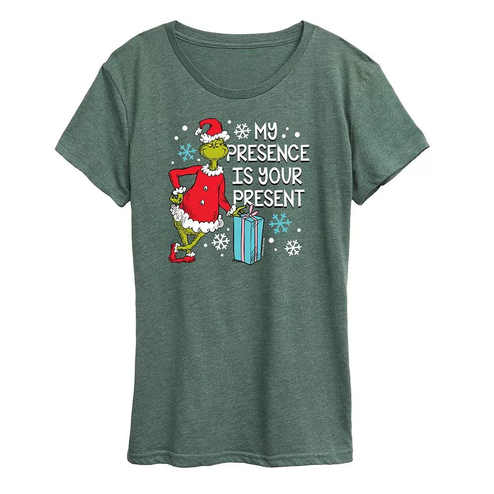 Women's Dr. Seuss The Grinch Presence Present Graphic Tee, Girl's,  Product Image