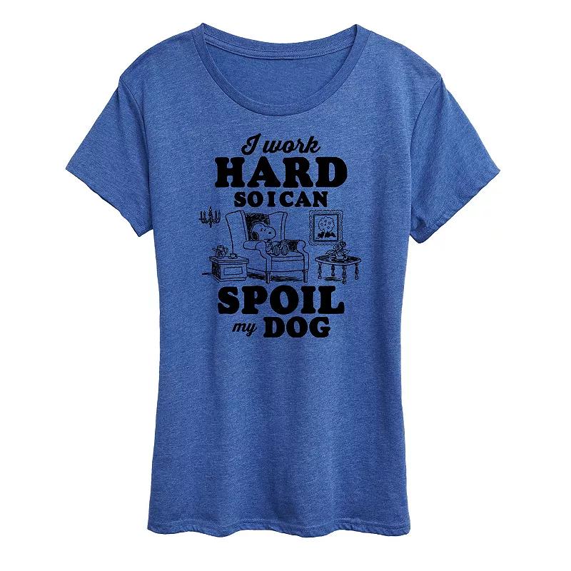 Women's Peanuts Snoopy Work To Spoil My Dog Graphic Tee,  Product Image