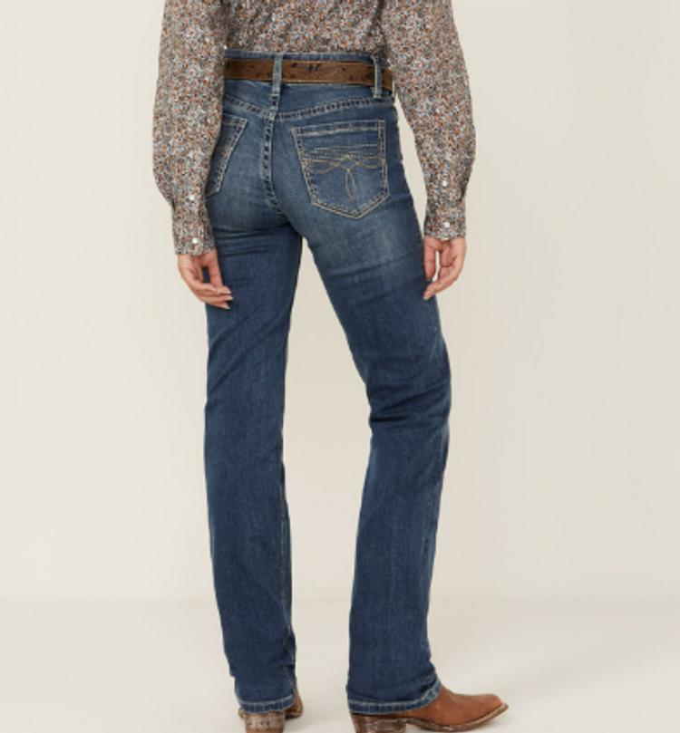 SALE Rock & Roll Denim® Ladies' Medium Wash HR Boot Cut Stretch Jeans Product Image