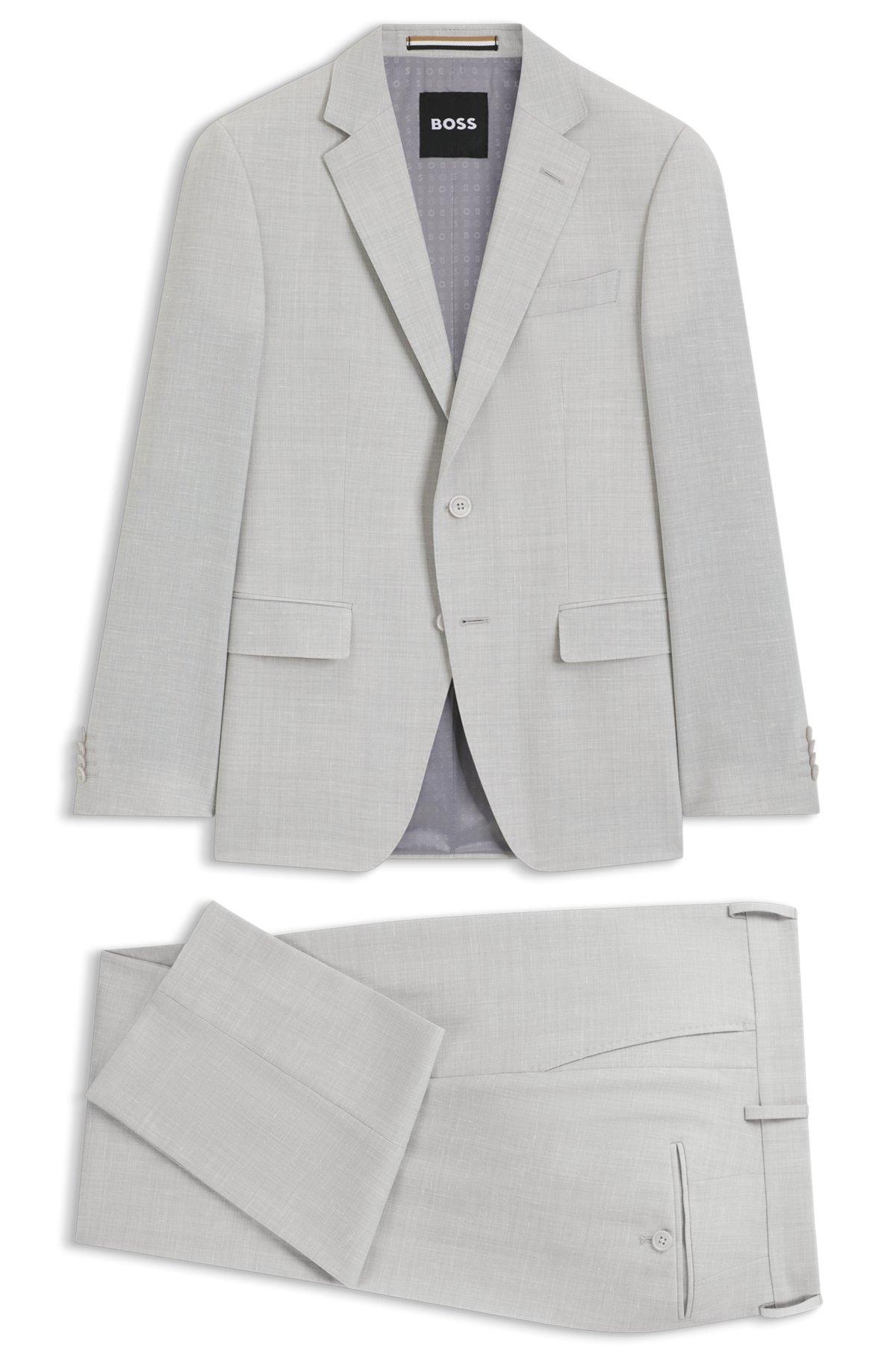 Two-piece slim-fit suit in micro-patterned cloth Product Image