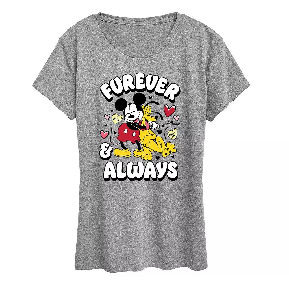 Disney's Mickey Mouse & Pluto Women's Furever And Always Graphic Tee,  Product Image
