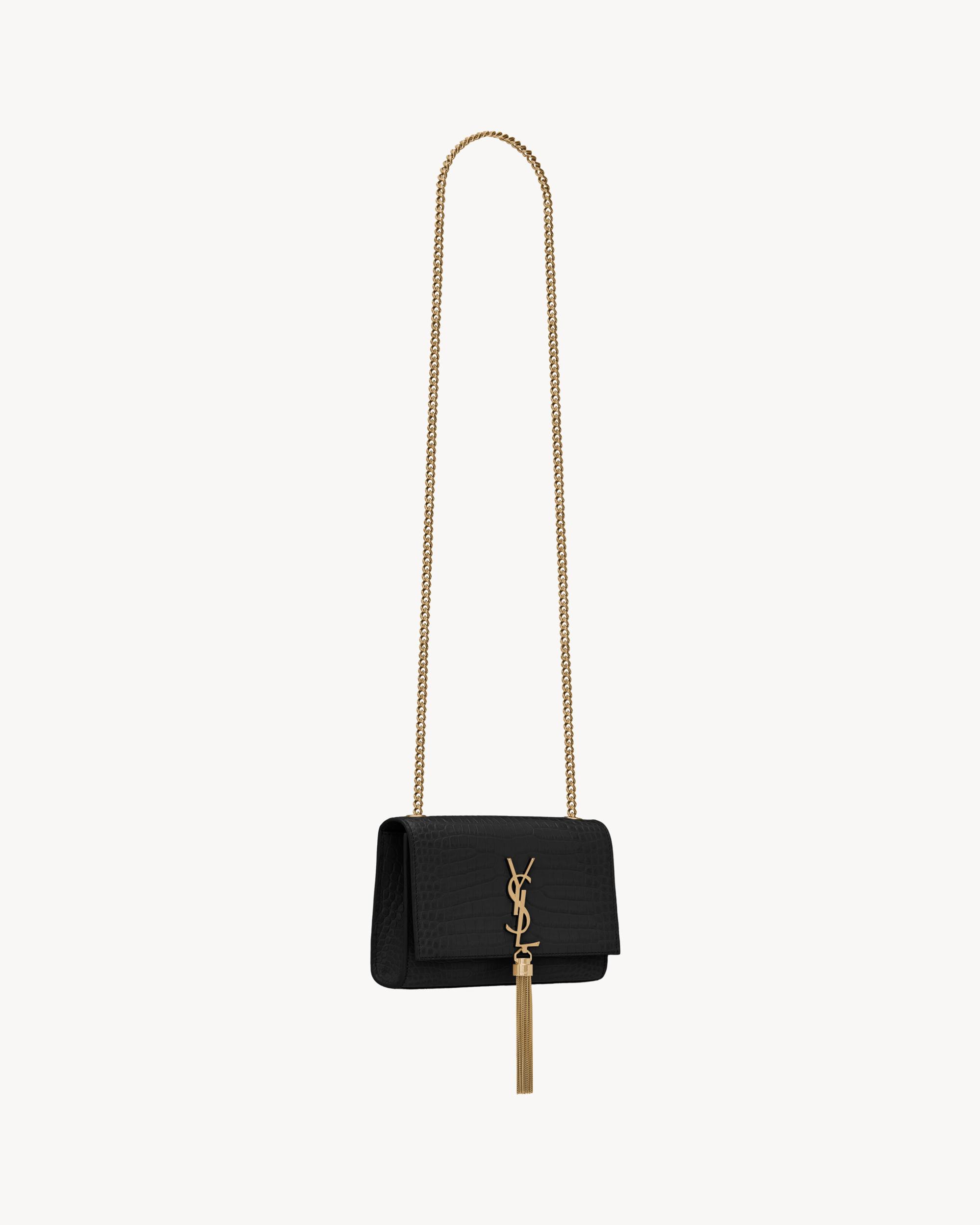 KATE SMALL TASSEL IN CROCODILE-EMBOSSED LEATHER Product Image