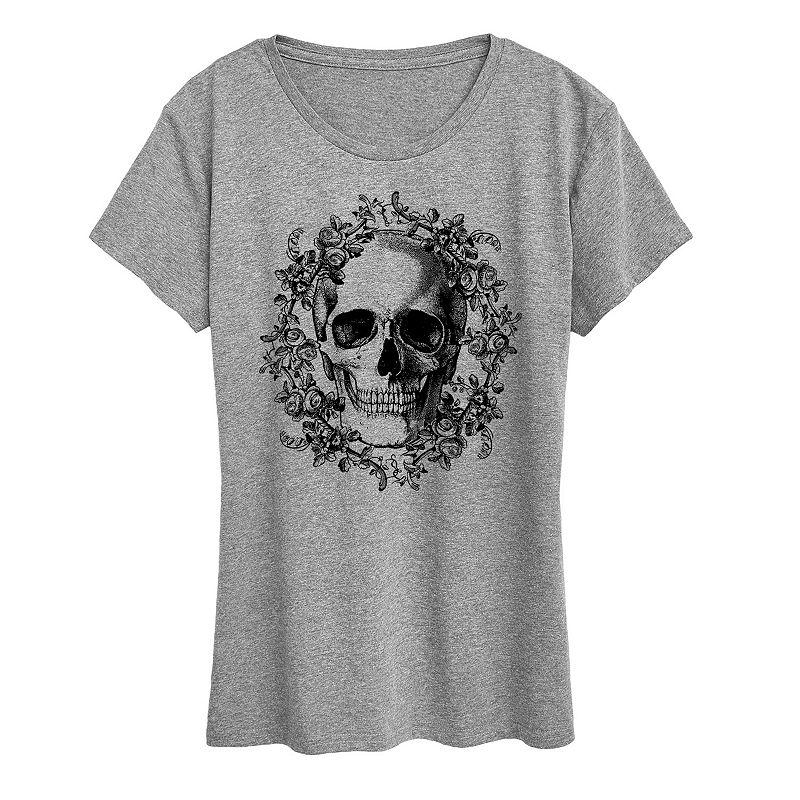 Women's Skull Wreath Graphic Tee,  Product Image