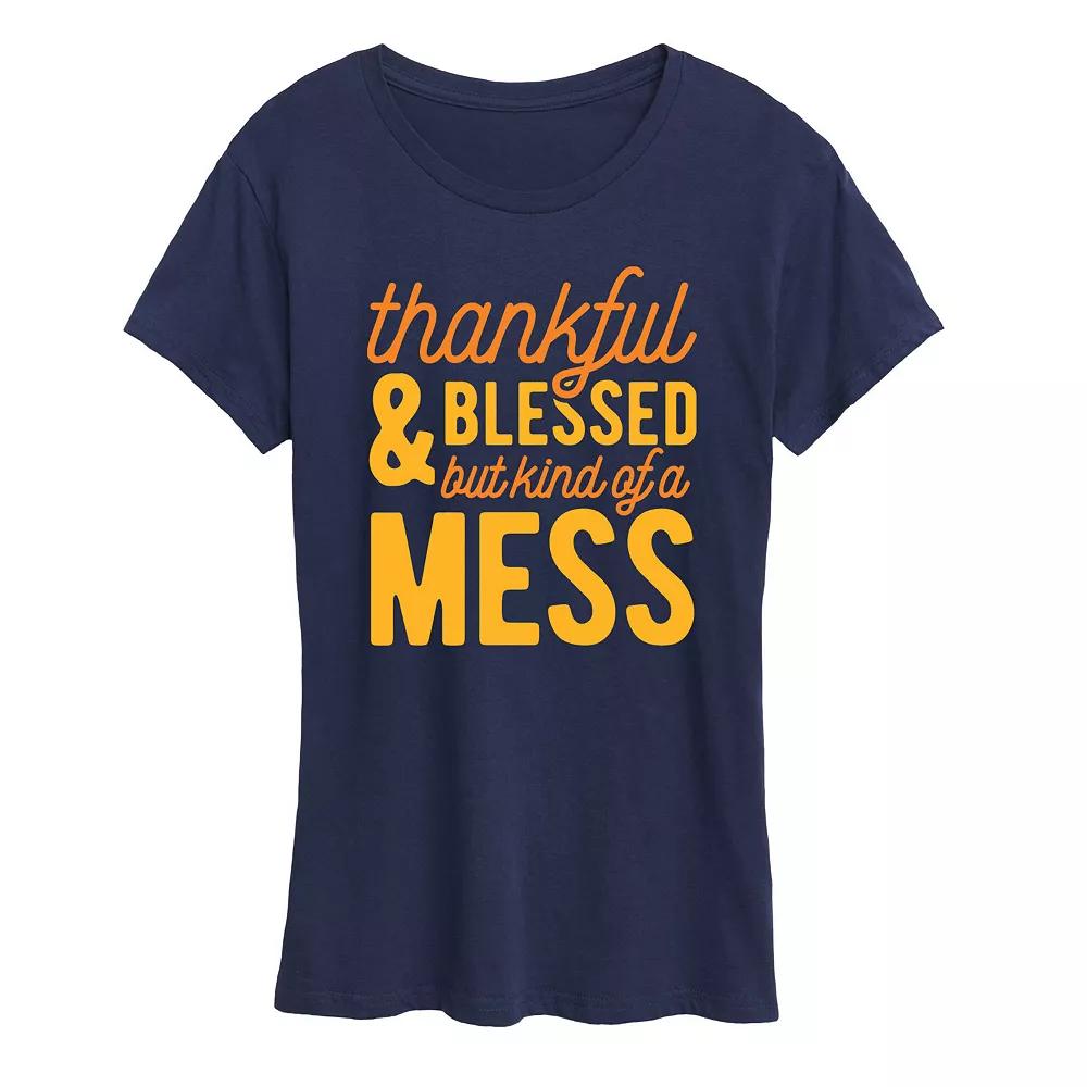 Women's Thankful And Blessed Graphic Tee,  Product Image