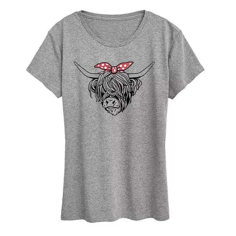 Women's Highland Cow Bandana Graphic Tee, Girl's,  Product Image